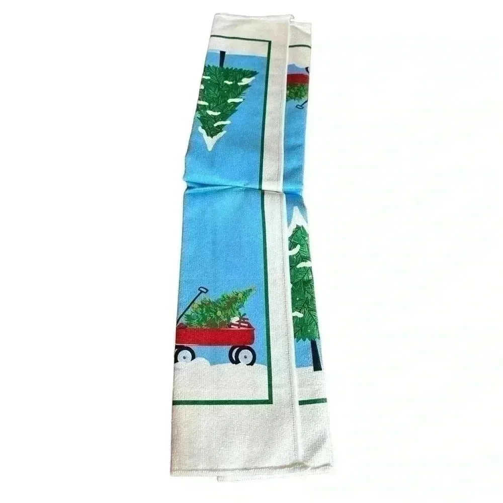 Microfiber Kitchen Towel  with Snowman 15in x 25in